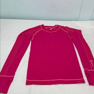 Climawear Women's Long Sleeve Tee - Pink with Orange Accents